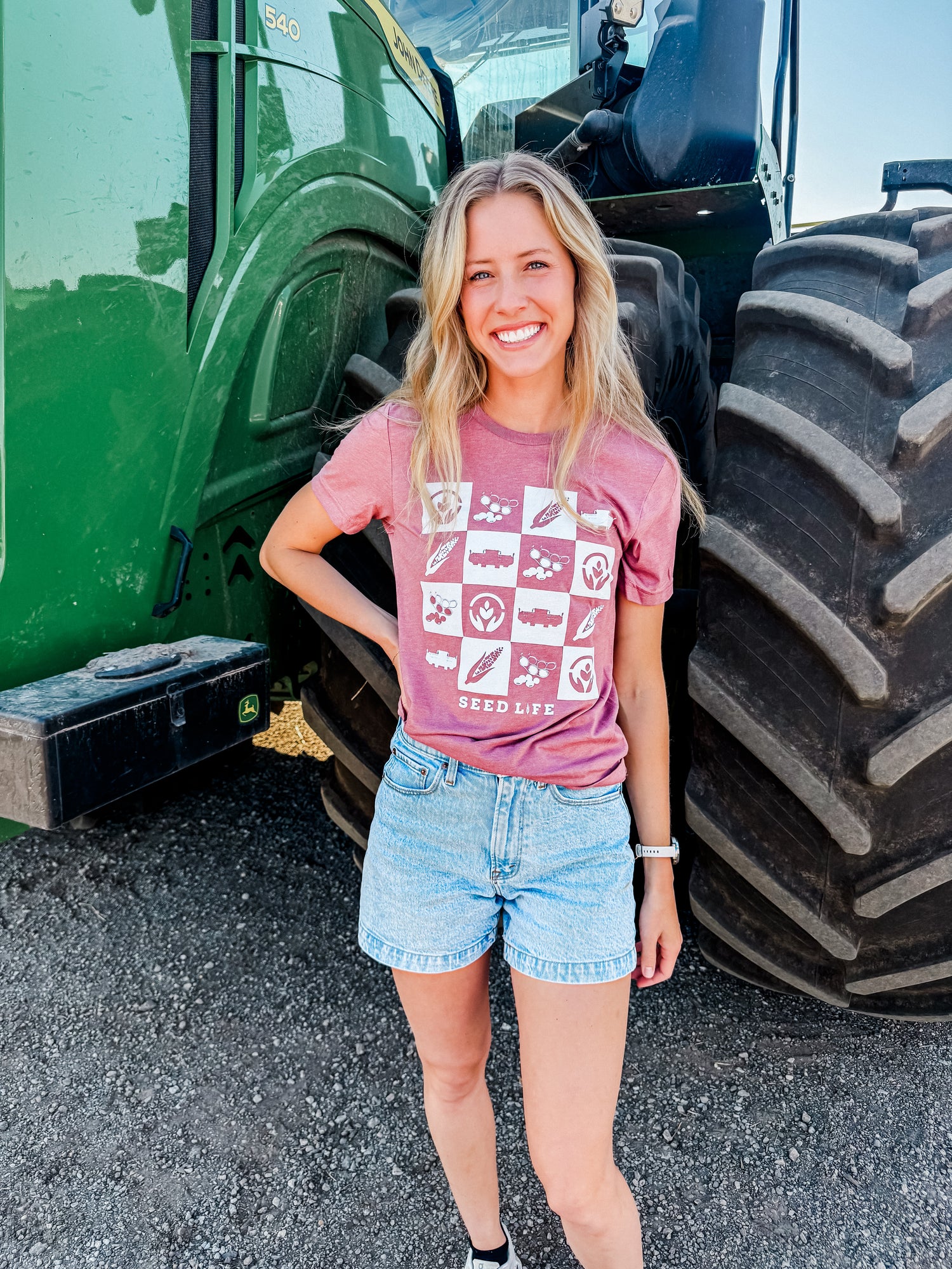 Checkered Harvest Fun- T-Shirt