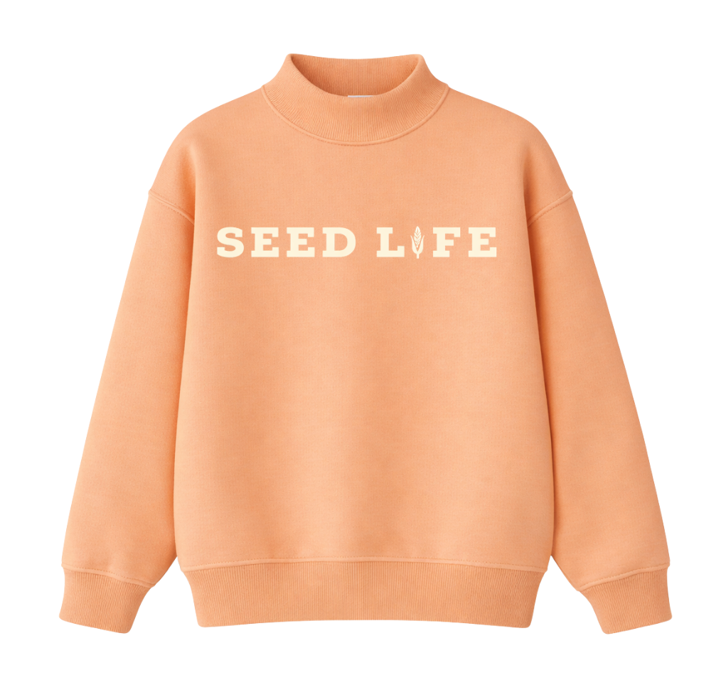 Seed Life Embroidered Mock Crewneck