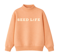Seed Life Embroidered Mock Crewneck