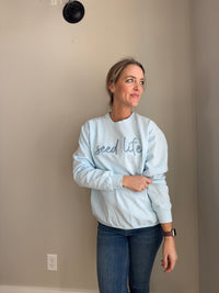 Seed Life Raised Embroidery Crewneck