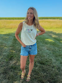 Embroidered USA Tank