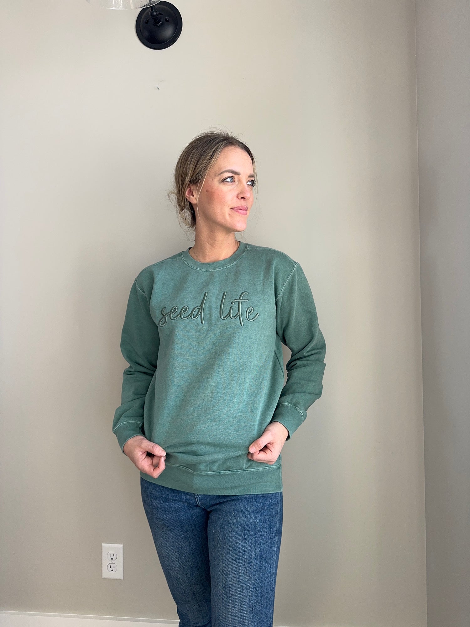 Seed Life Raised Embroidery Crewneck