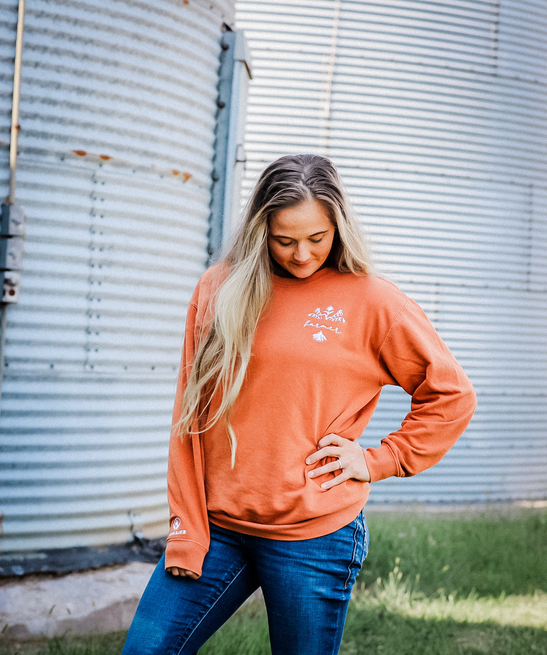 Farmer Embroidered Crewneck