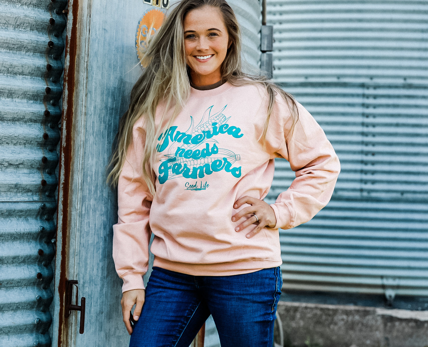 America Needs Farmers- NEW Design Crewneck