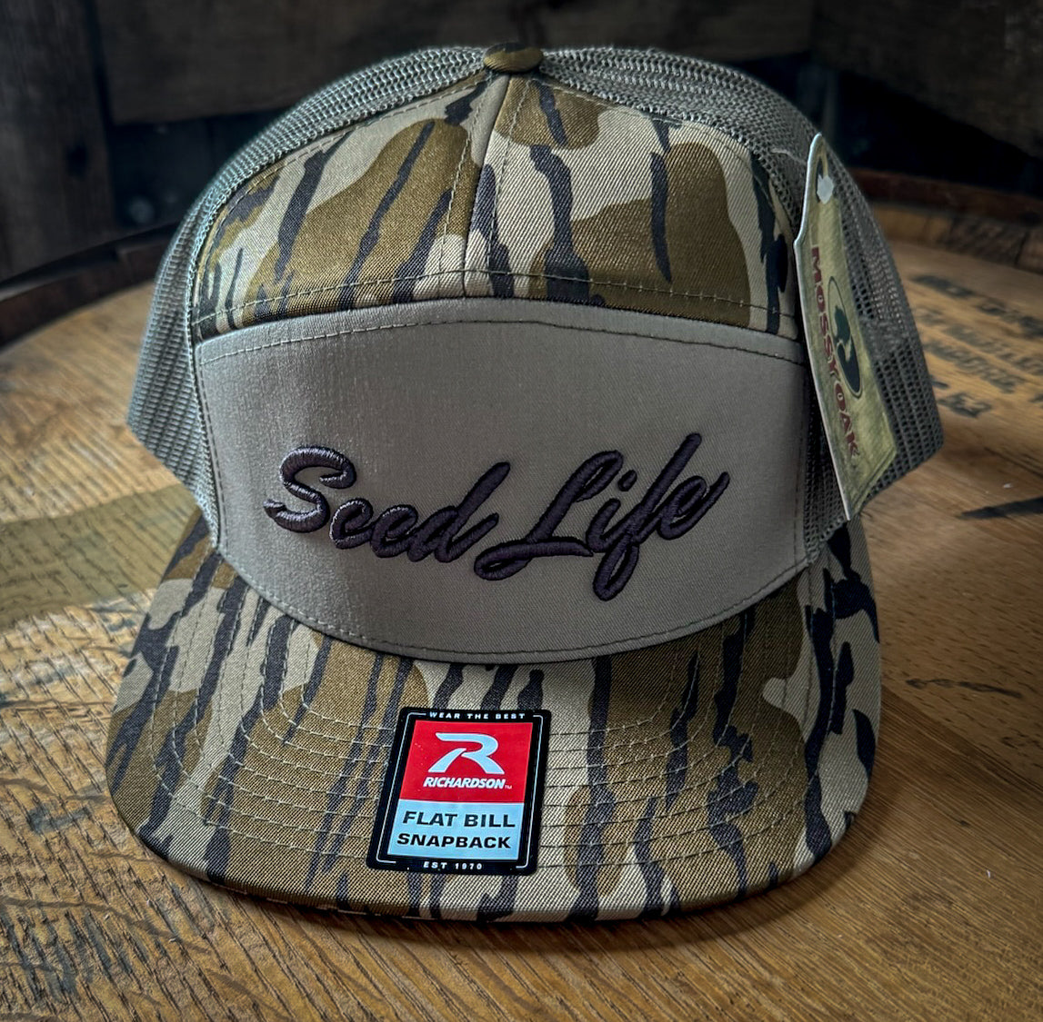 Seed Life Mossy Oak Camo Embroidered Richardson Hat