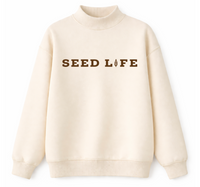 Seed Life Embroidered Mock Crewneck