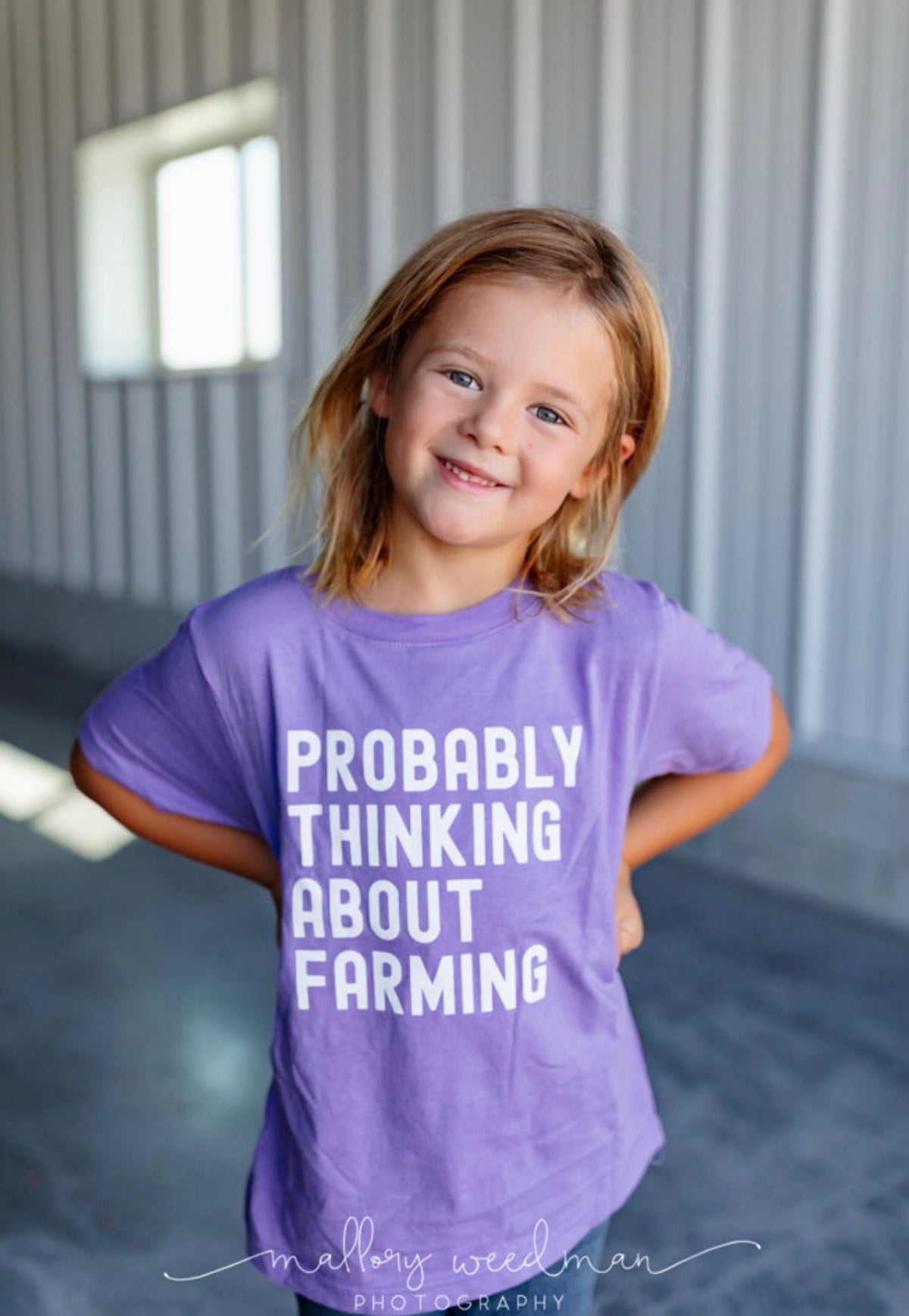 Probably Thinking About Farming Tee Kids