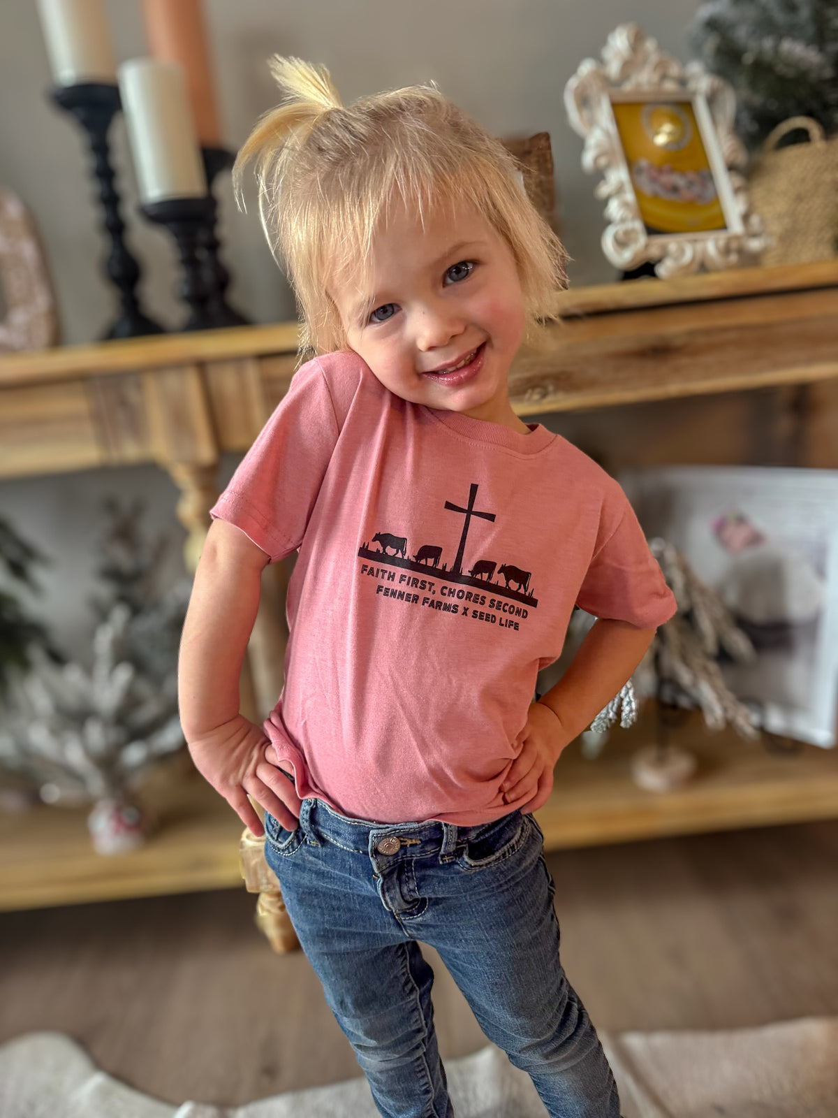 Faith First, Chores Second Tee- Fenner Farms