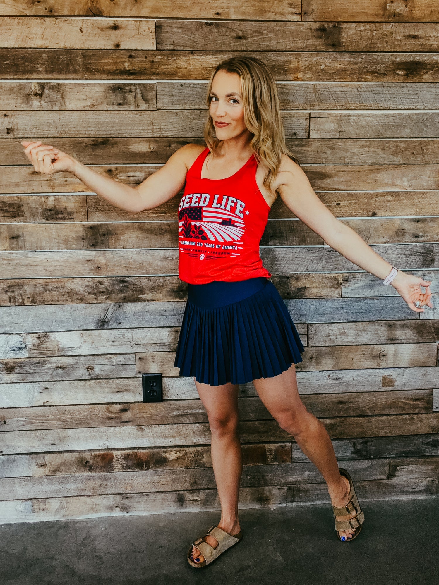 Red, White, and Seed Life Tank Tops