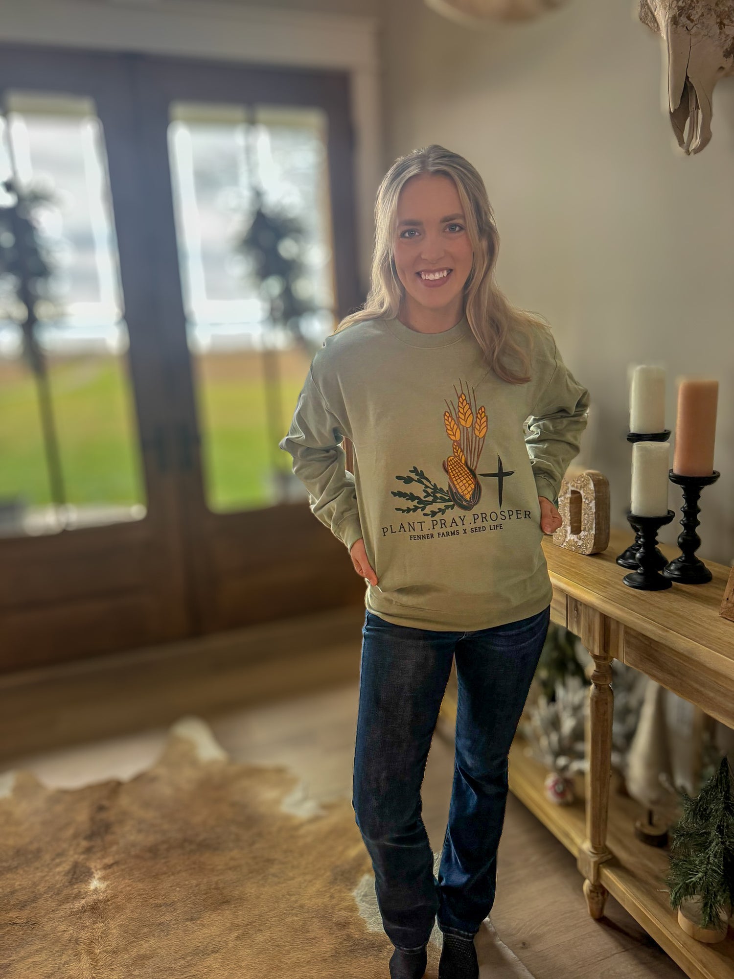 Plant, Pray, Prosper Crewneck- Fenner Farms