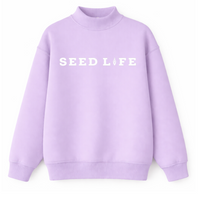 Seed Life Embroidered Mock Crewneck