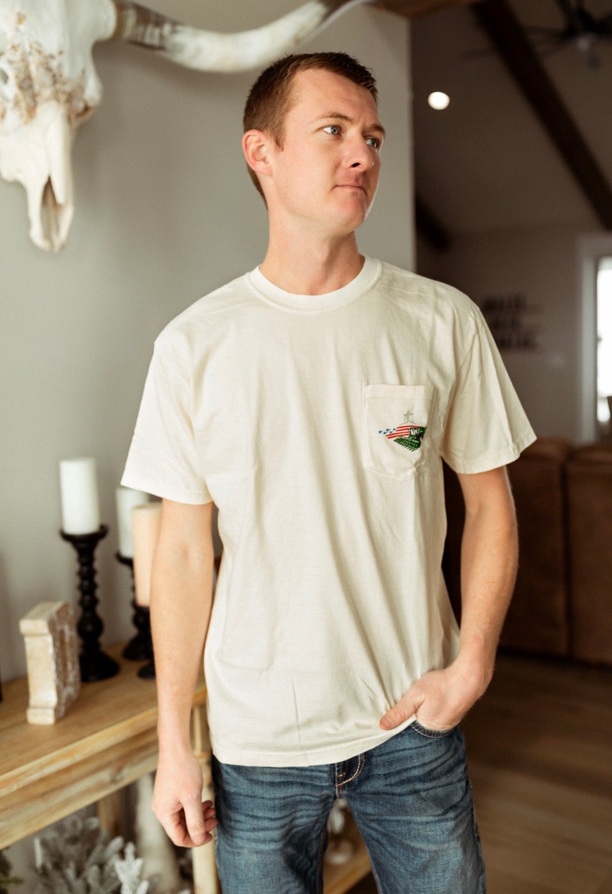 Combine + Cross + American Flag Pocket Tee