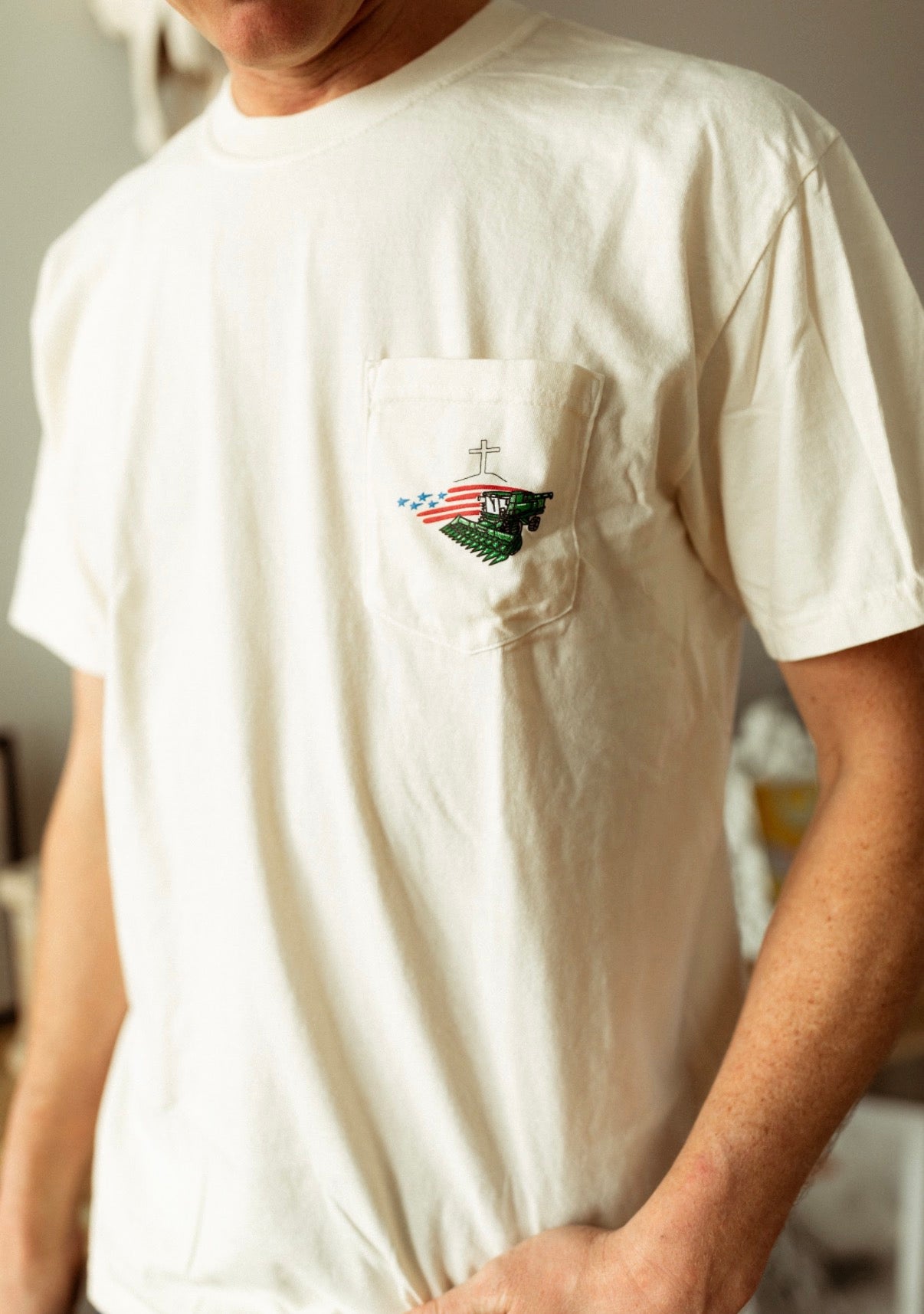 Combine + Cross + American Flag Pocket Tee