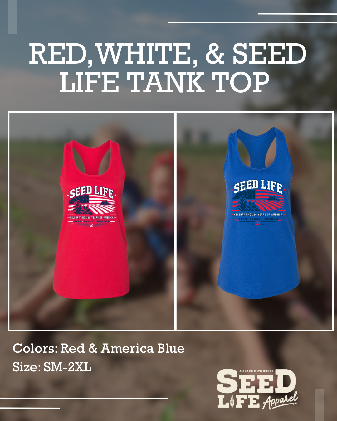 Red, White, and Seed Life Tank Tops