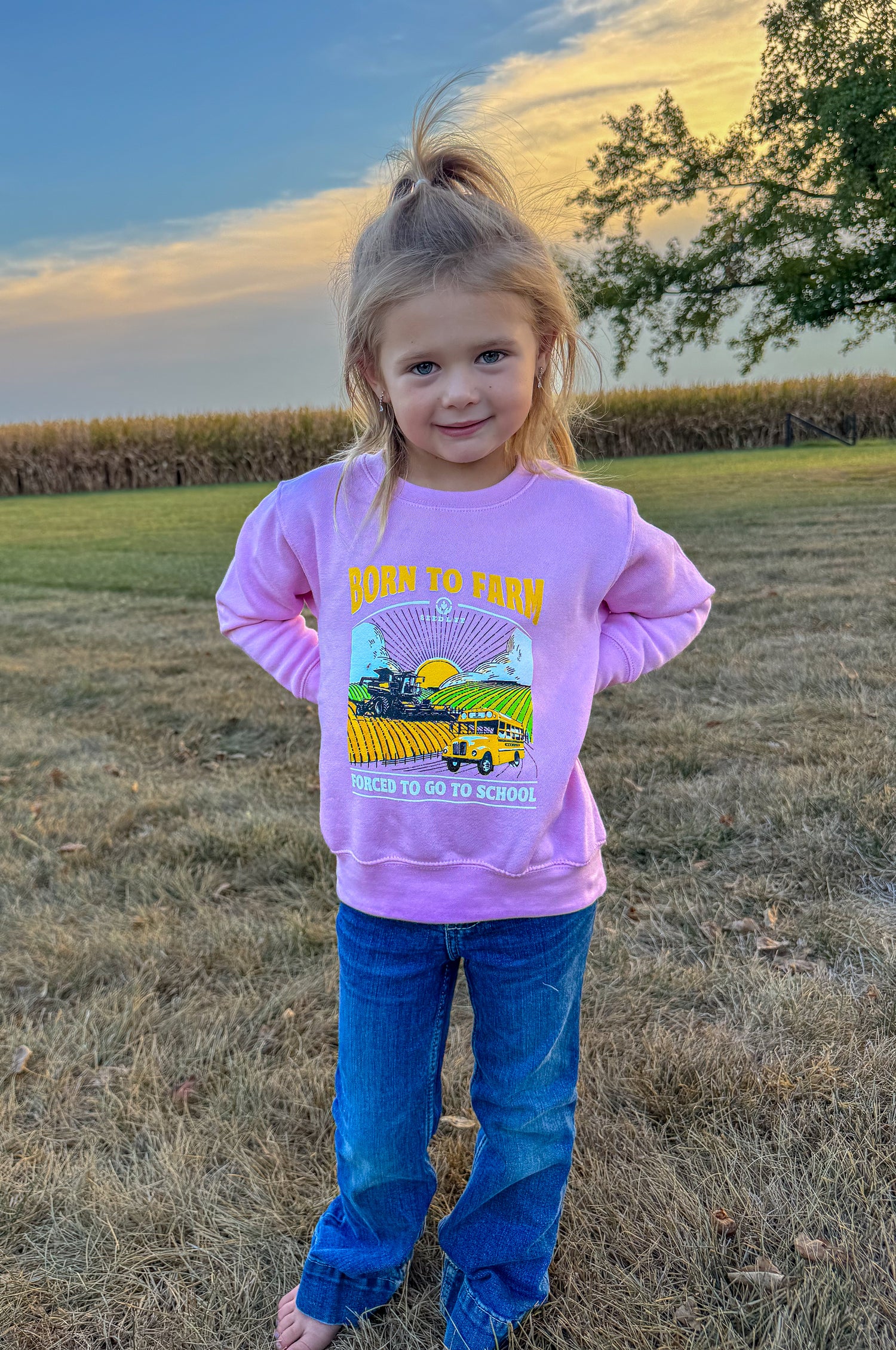 Born to Farm; Forced to go to School Crewneck
