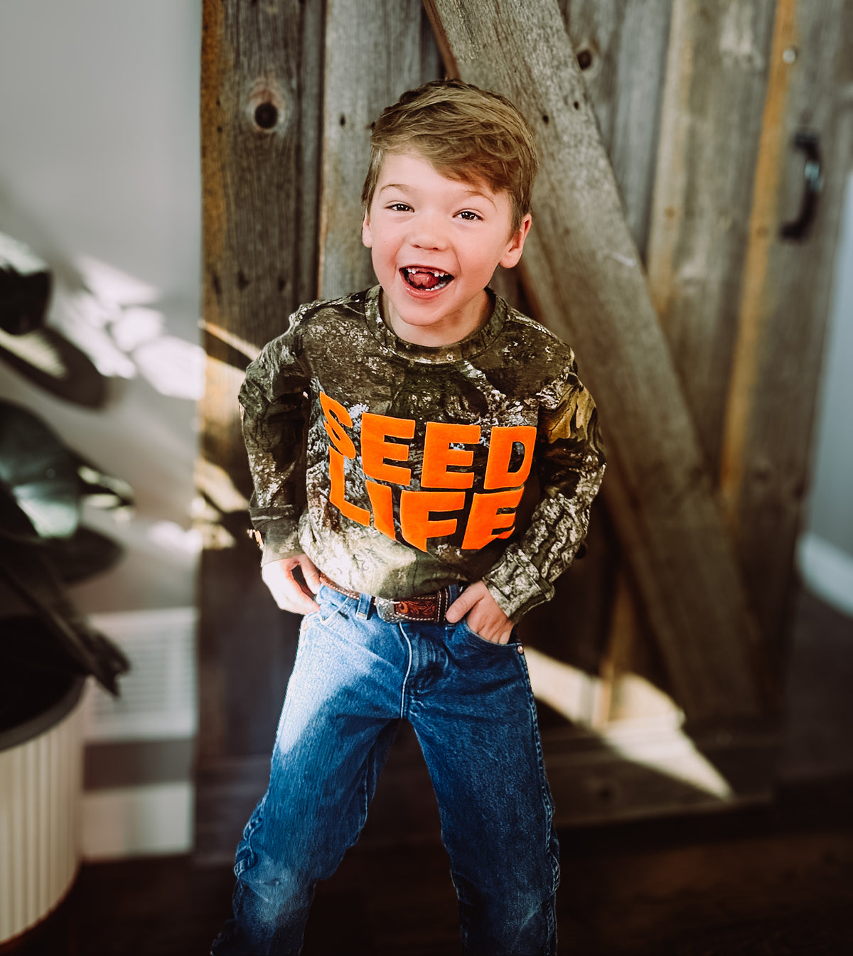 Seed Life Kids Camo- Long Sleeve