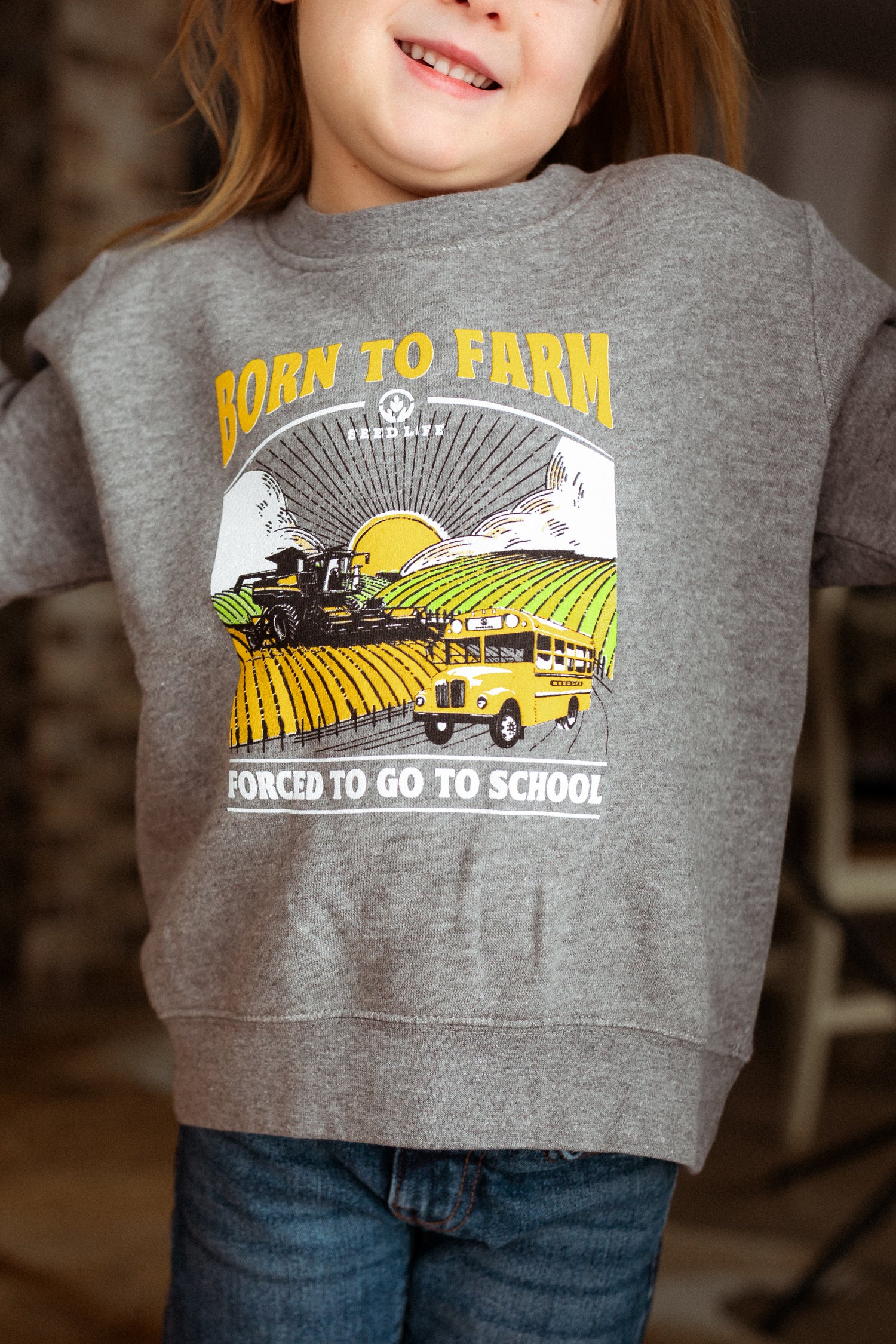 Born to Farm; Forced to go to School Crewneck
