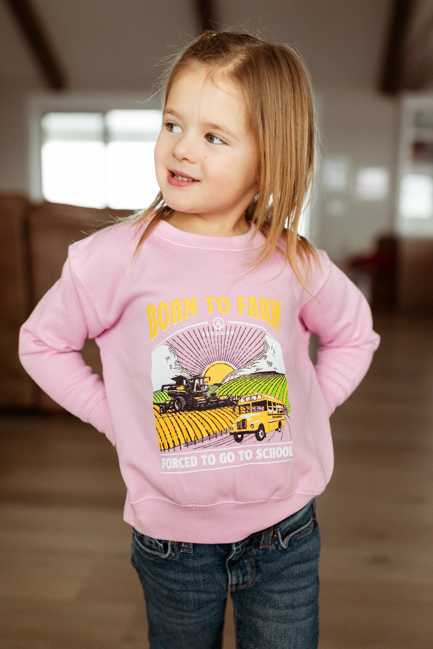Born to Farm; Forced to go to School Crewneck