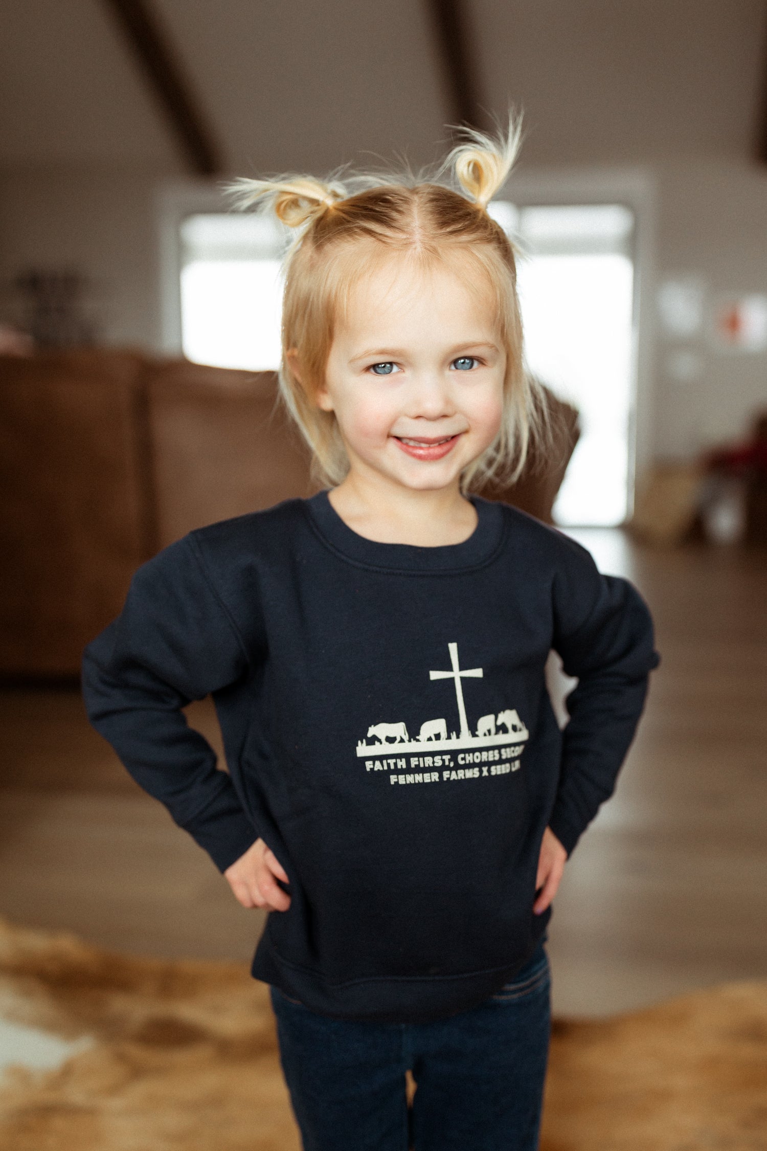 Faith First, Chores Second Crewneck Kids + Adults - Fenner Farms