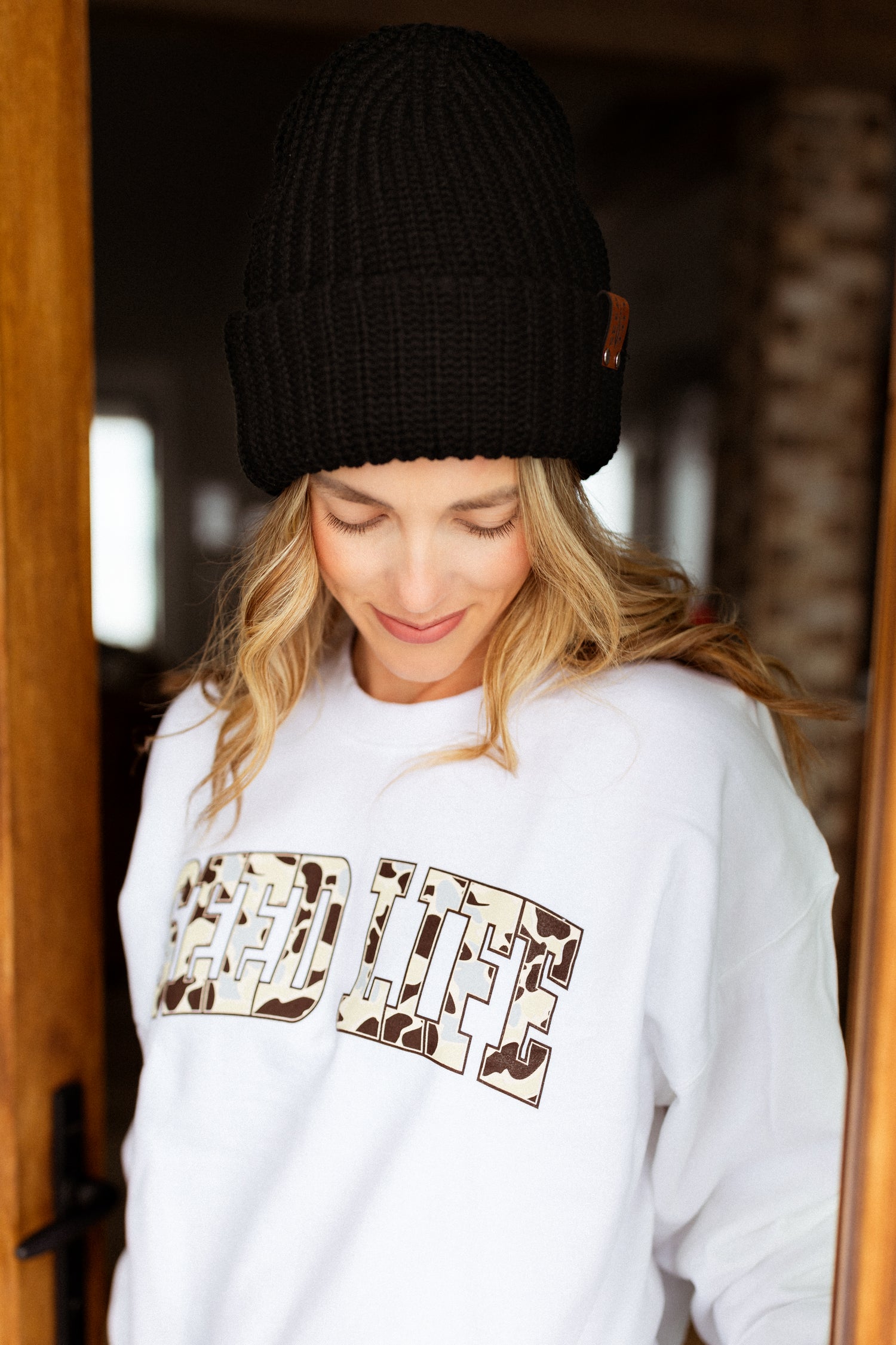 Seed Life Camo Lettering Crewneck